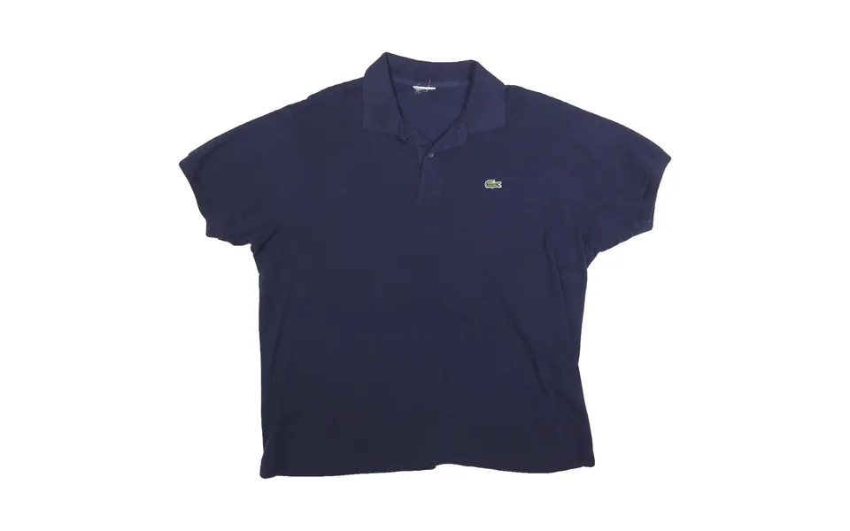 Lacoste Mens Navy Blue Short Sleeve Plain Xl Cotton Blend Polo Shirt