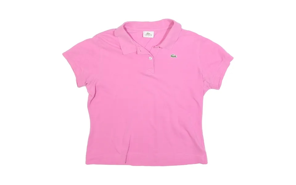 Lacoste Womens Pink Short Sleeve Plain Polo Shirt S Classic Cotton Blend