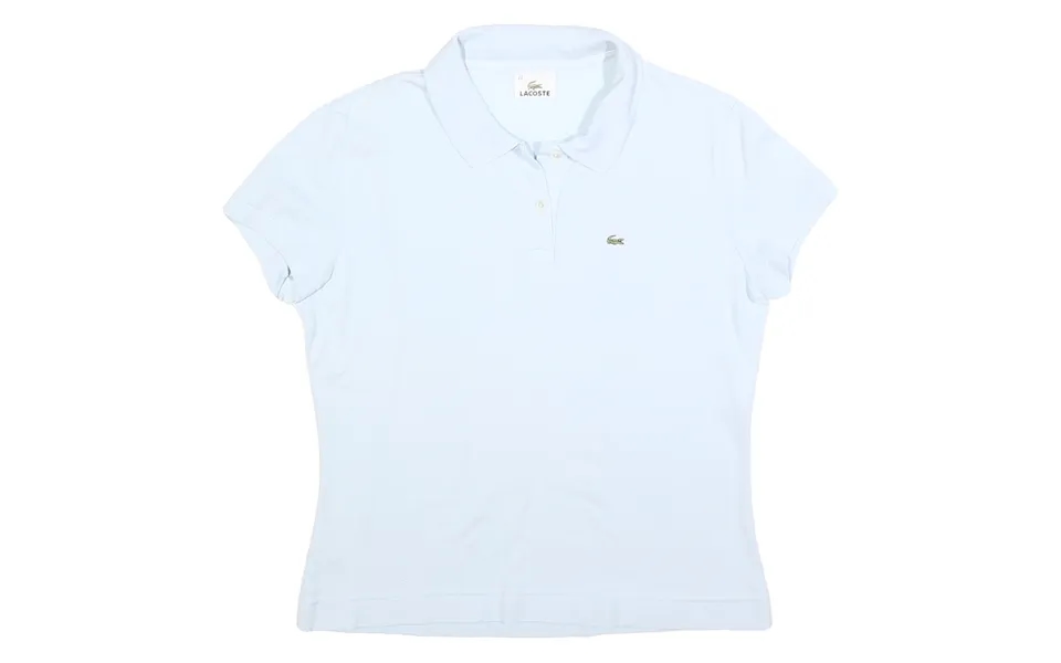 Lacoste Womens White Short Sleeve Plain Polo Shirt M Classic Cotton Blend
