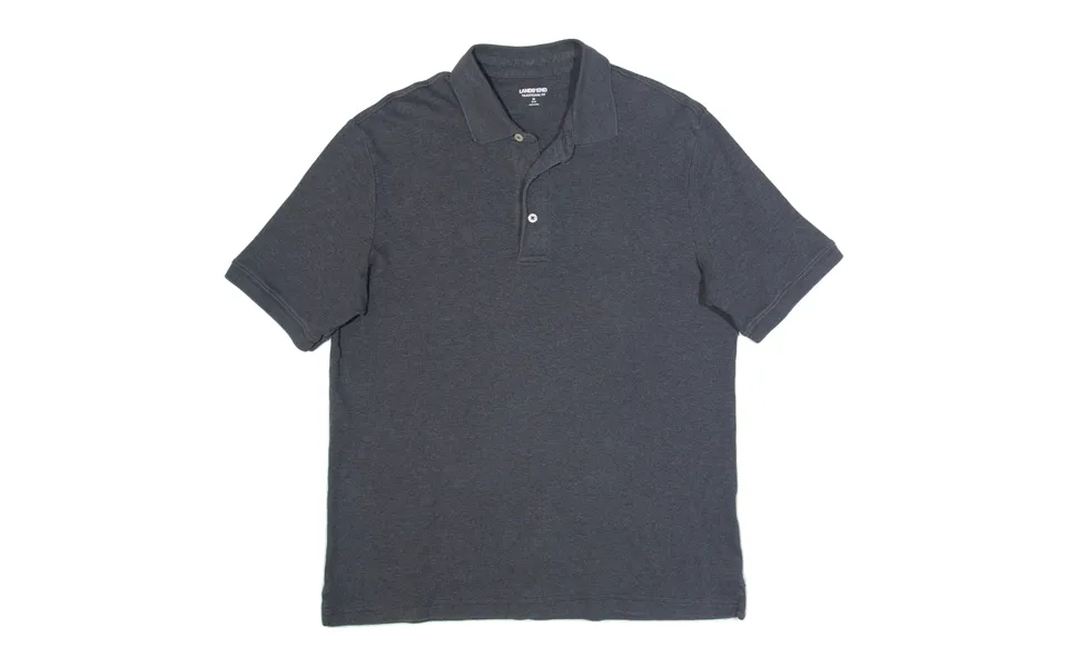 Lands End Mens Polo Shirt Grey M