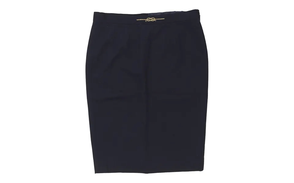 Les Copains Midi Skirt - 38w Uk 18 Navy Cotton Blend