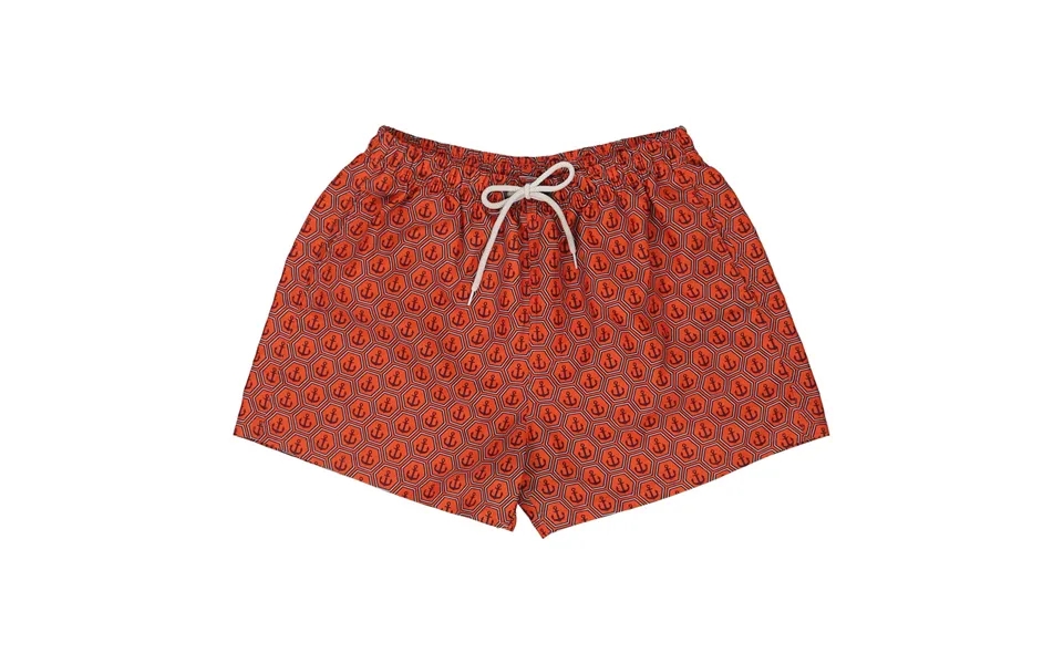 Limited Edition Shark One Swim Shorts - Small Orange Polyester Blend