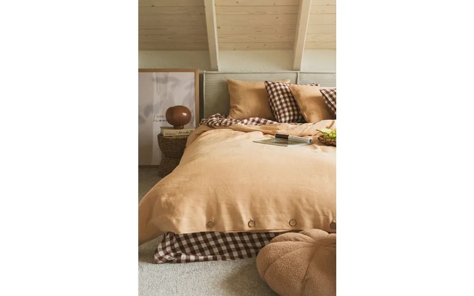 Linen Duvet Cover In Mustard Size Us California King