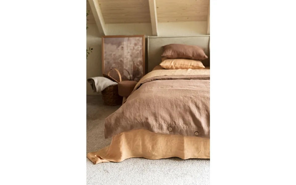Linen Duvet Cover In Rosy Brown Size Uk King