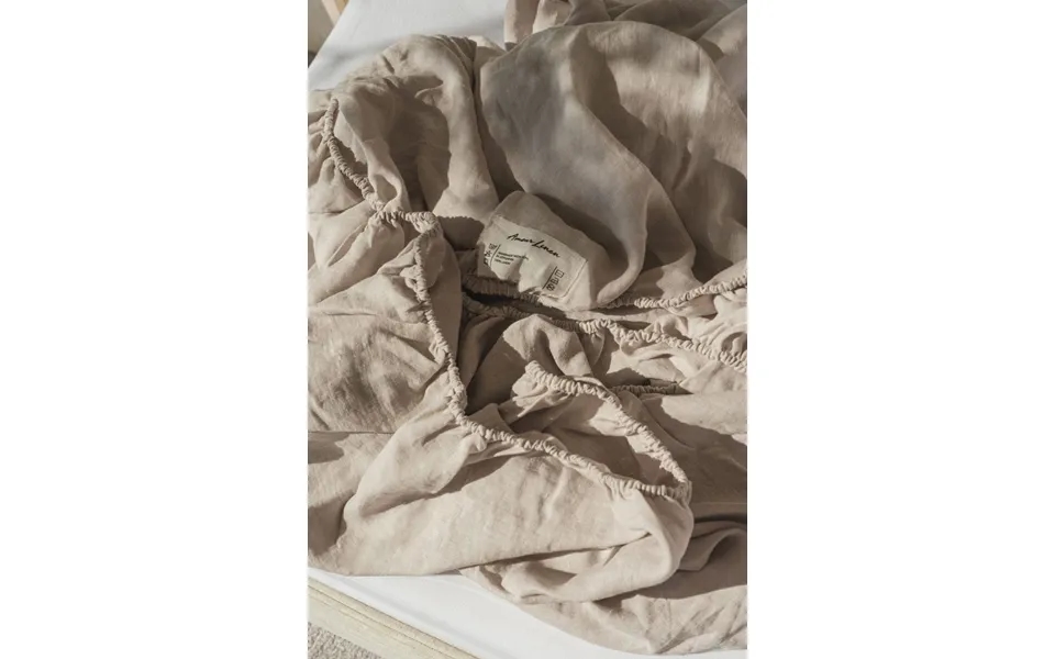 Linen Fitted Sheet In Cream Size Us Cal. King