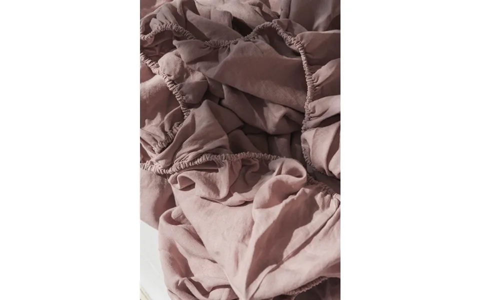Linen Fitted Sheet In Dusty Rose Size Eu Single