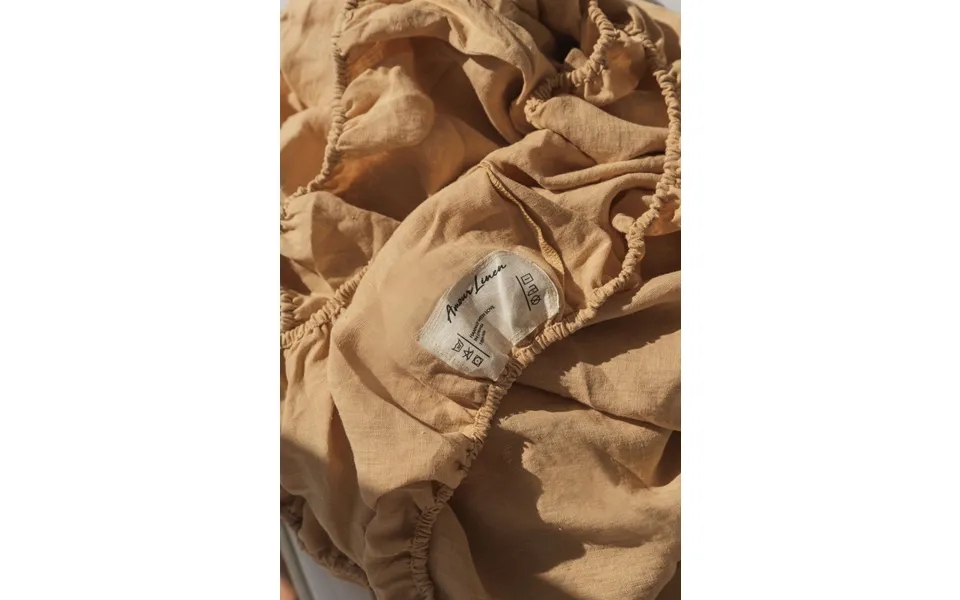 Linen Fitted Sheet In Mustard Size Us Queen Deep
