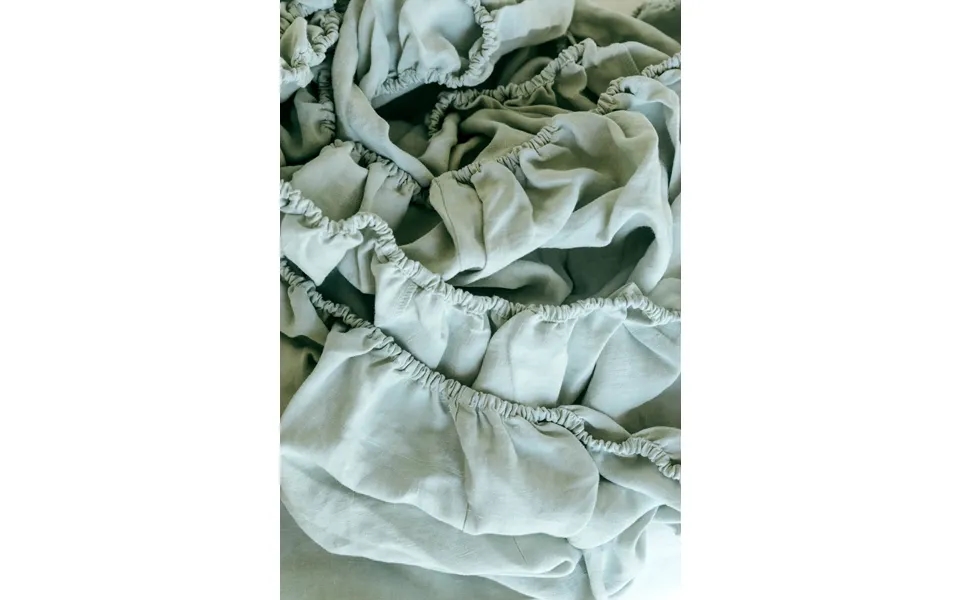Linen Fitted Sheet In Sage Green Size Au King
