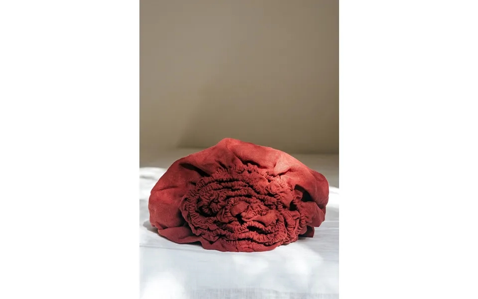 Linen Fitted Sheet In Terracotta Size Us Twin Xl