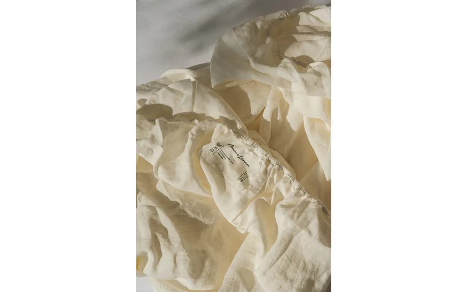 Linen Fitted Sheet In White Size Us Cal. King Deep