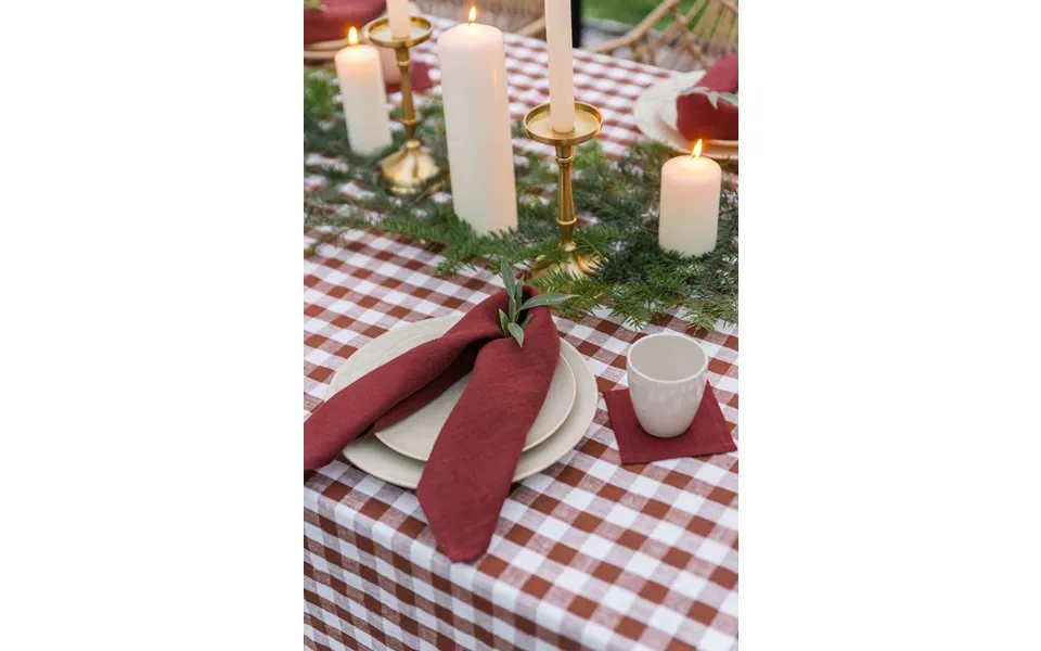 Linen Napkins Set Of 2 In Terracotta Size 48x48 Cm 19x19