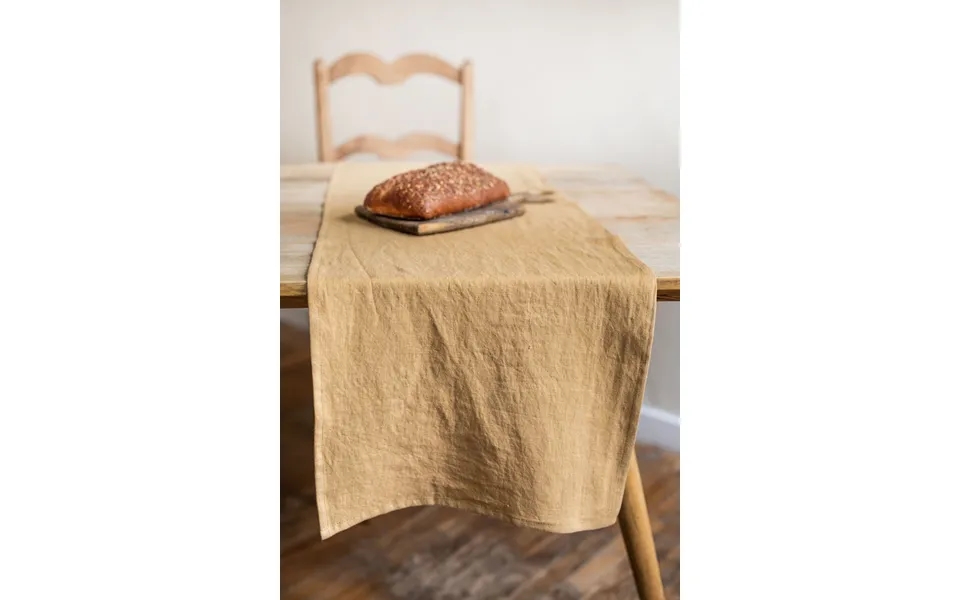 Linen Table Runner In Mustard Size 40x150 Cm 16x59