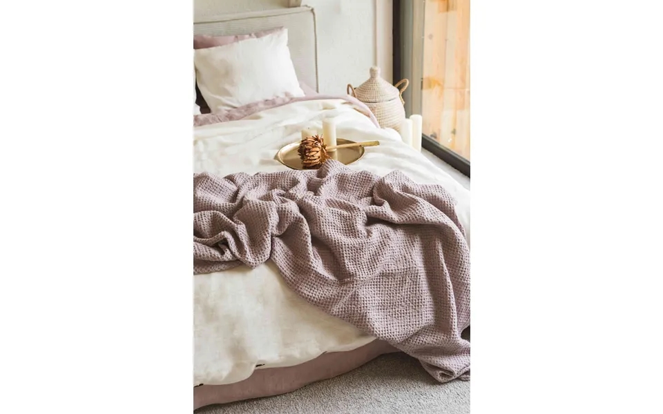 Linen Waffle Blanket In Dusty Rose Size King 260x220