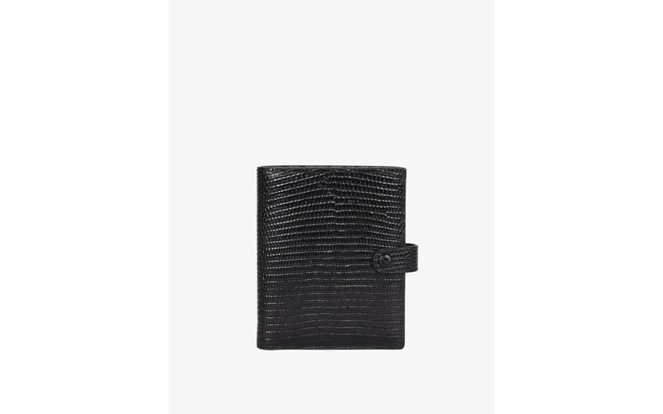 Luxe Traveler's Wallet With Coin Pocket Color Black Lizard