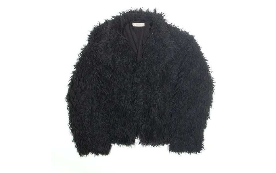 Mango Borg Fleece Jacket Black Girls L