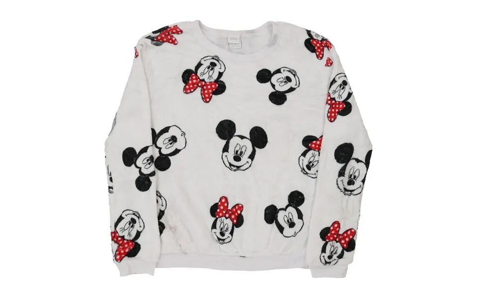 Mickey Mouse Pyjama Top Disney Cartoon Fleece - Medium White Polyester