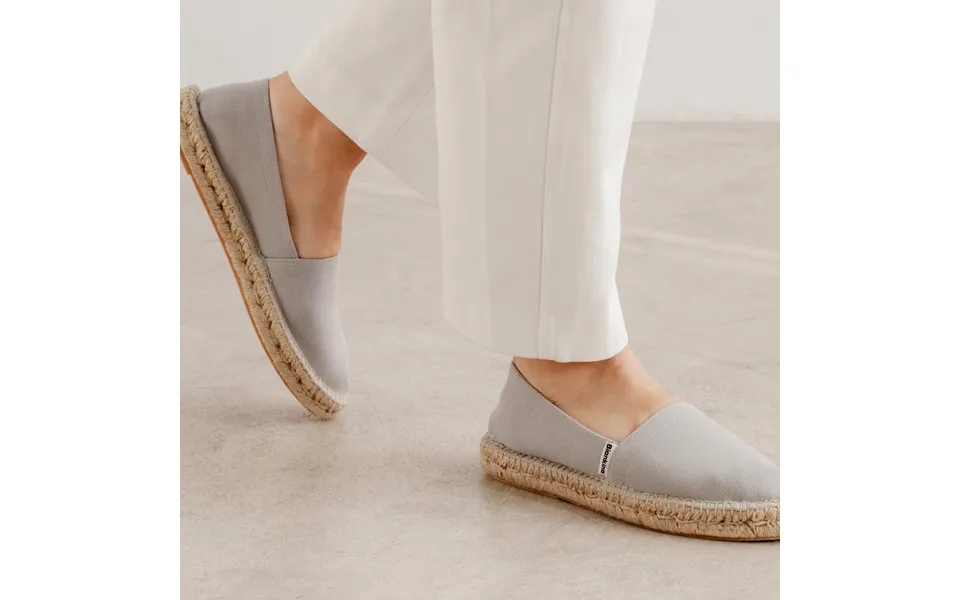 Mila Sustainable, Eco Friendly, Vegan Canvas Espadrille Flats - Grey Size 6