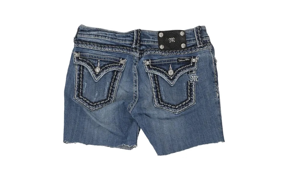 Miss Me Denim Shorts - 32w Uk 10 Blue Cotton Size Uk 10