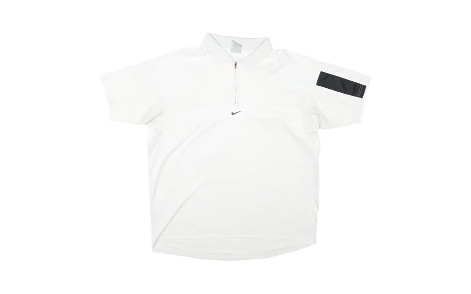 Nike Boys White & Black Polo Shirt Xl Short Sleeve Plain Zip Collar Relaxed Fit