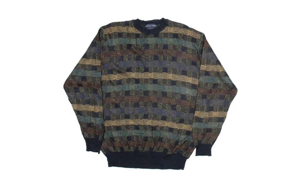 Northern Isles Mens Patterned Jumper Beige Check Tight Knit L