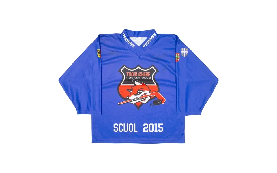 Ochsner Ice Hockey Signed Mens Jersey Blue 3 4 Sleeve V-neck Xs