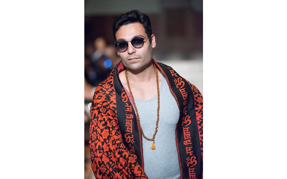 Om Namah Shivay Handwoven Silk Shawl Color Yellow