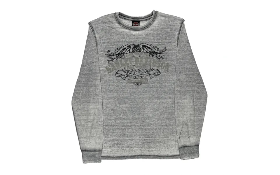 Orange County Harley Davidson Graphic Long Sleeve T-shirt - Xl Grey Cotton Blend