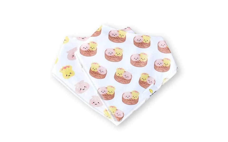Organic Cotton Bandana Bibs 2pcs Set - Dim Sum Duo