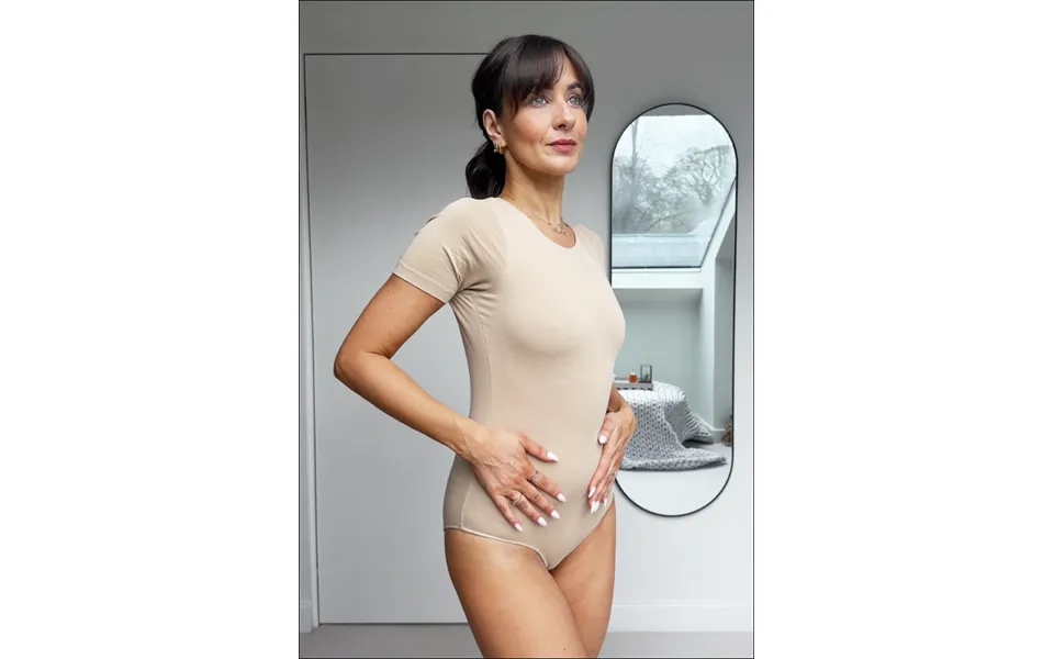 Organic Cotton Crew Bodysuit - Oat Size L