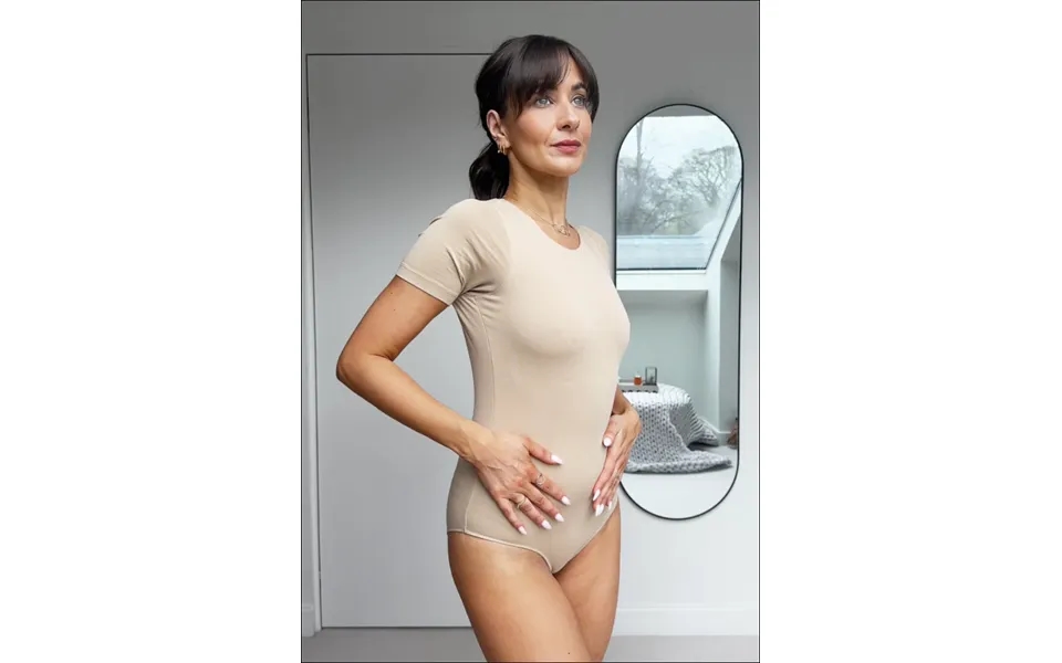 Organic Cotton Crew Bodysuit - Oat Size L