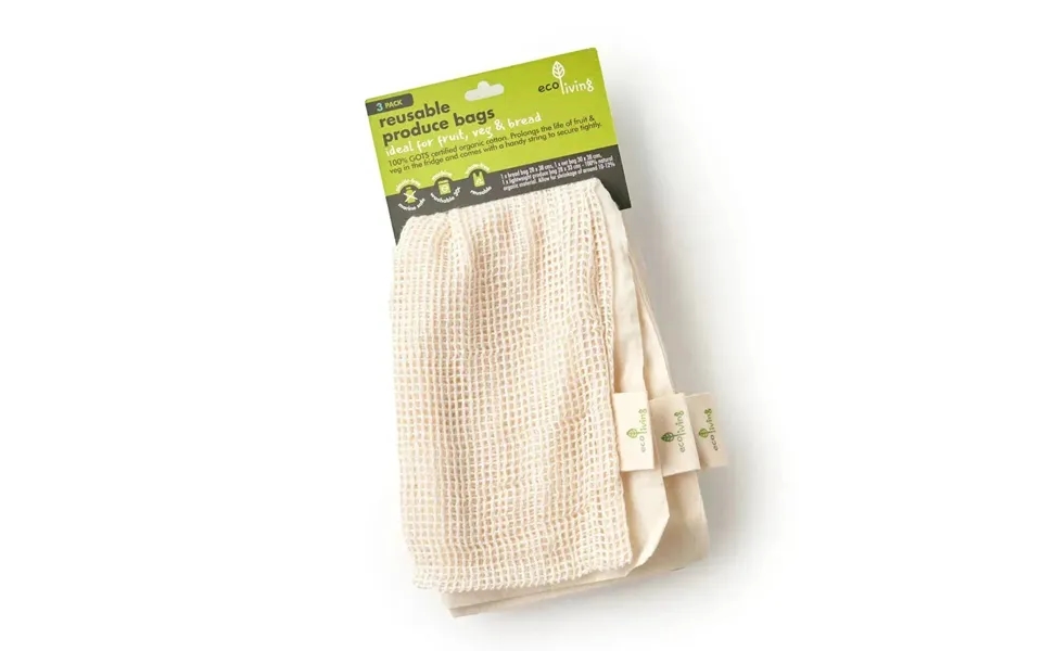 Organic Produce Bags & Bread Bag Size 3 Pack