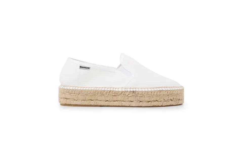 Palma Canvas Espadrille Platform Slip On - White Select Size 9