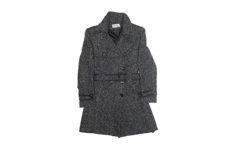 Pereira Lino Pea Coat Grey 80s Chevron Womens M