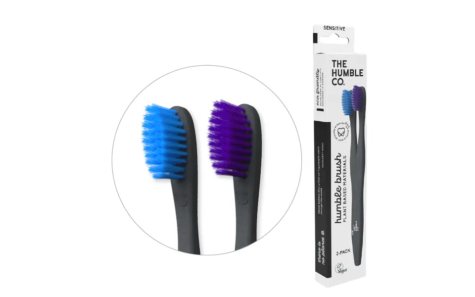 Plant Based Toothbrush 2-pack - Sensitive Purple Blue