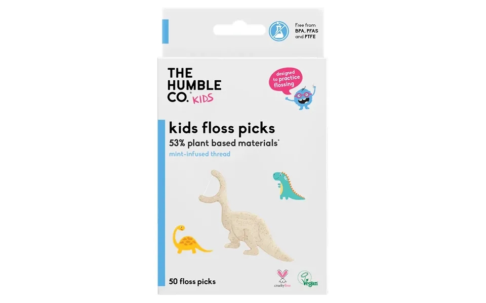 Plant-based Floss Picks - Kids Mint 50 Pcs