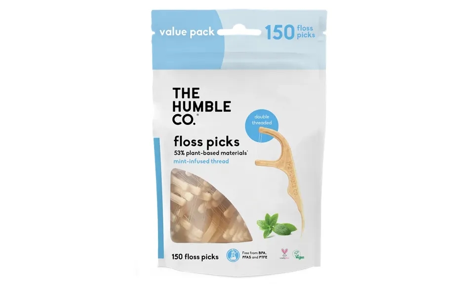 Plant-based Floss Picks - Mint 150 Pcs