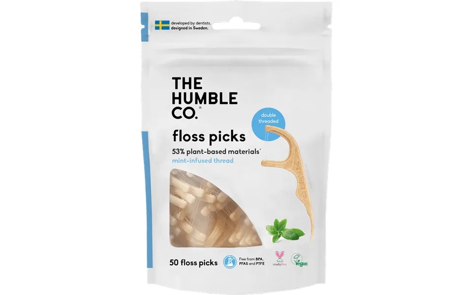 Plant-based Floss Picks - Mint 50 Pcs