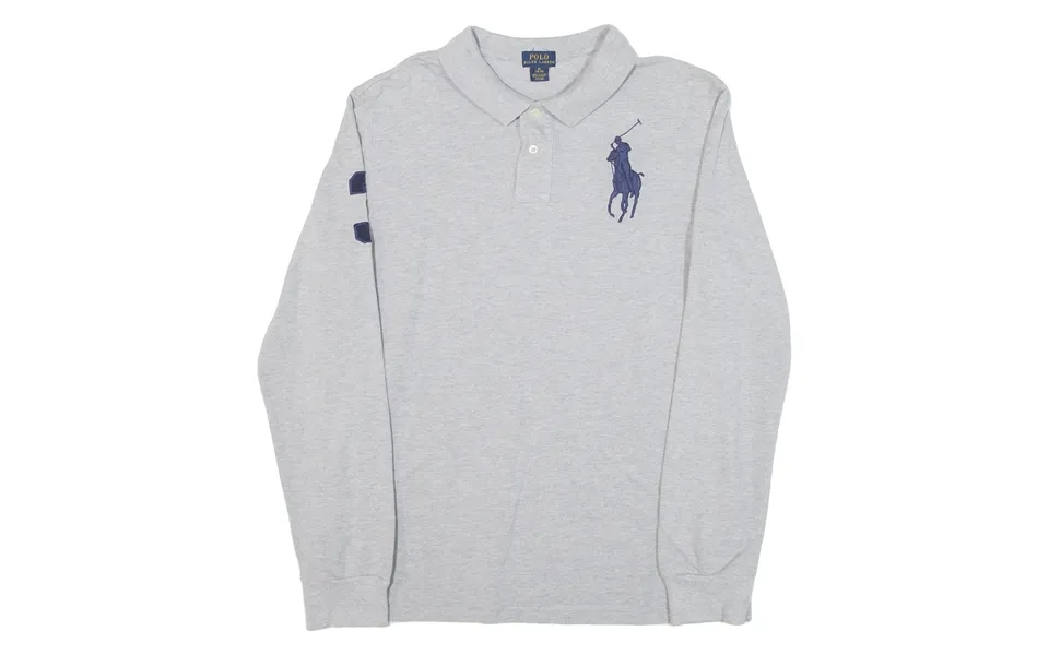 Polo Ralph Lauren Boys Polo Shirt Grey Long Sleeve Xl