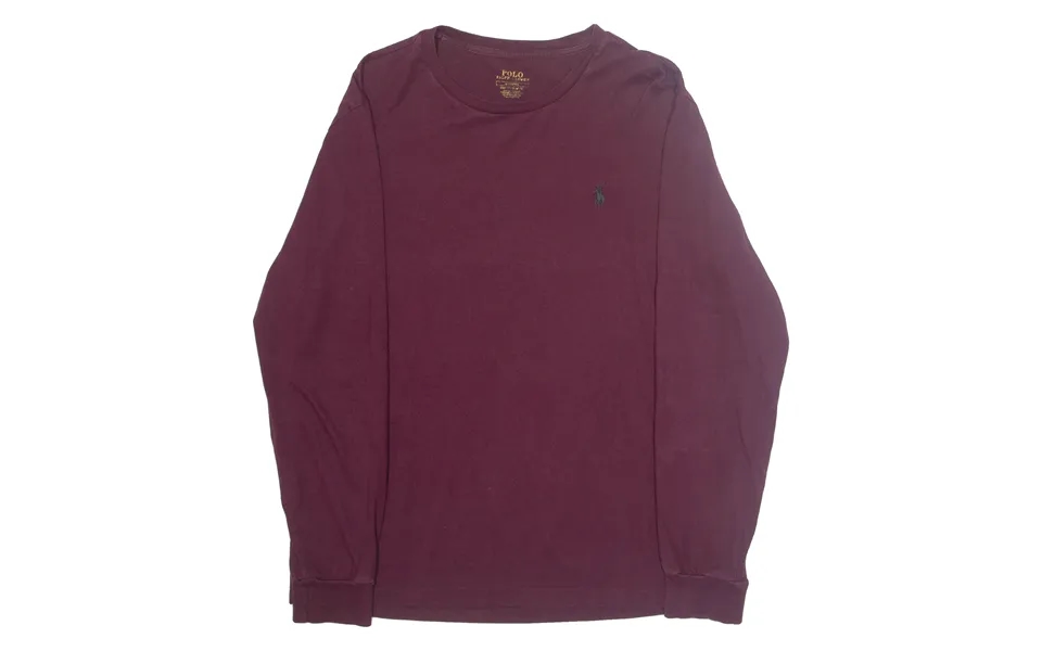 Polo Ralph Lauren Custom Slim Fit Mens T-shirt Maroon Long Sleeve M