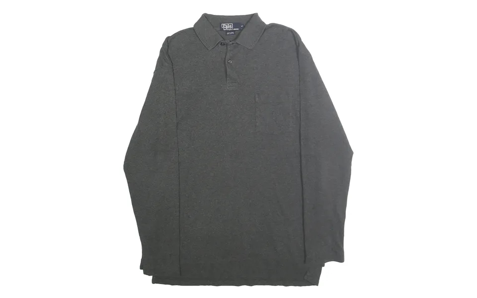 Polo Ralph Lauren Mens Grey Long Sleeve Plain M Cotton Polo Shirt Classic Fit