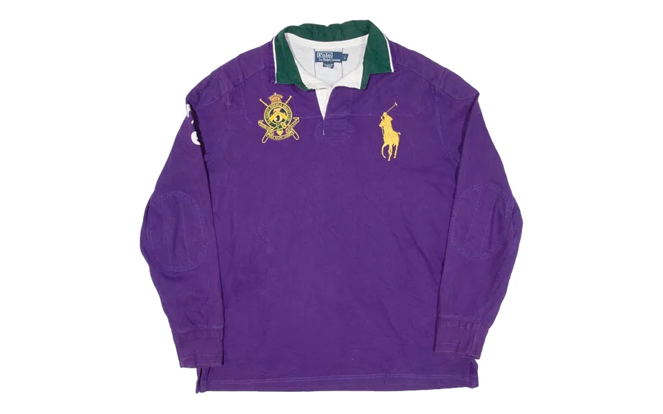 Polo Ralph Lauren Mens Polo Shirt Purple Long Sleeve L