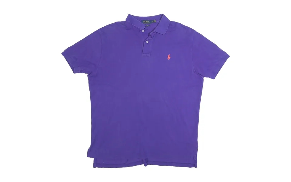 Polo Ralph Lauren Mens Purple Short Sleeve Plain L Cotton Blend Polo Shirt
