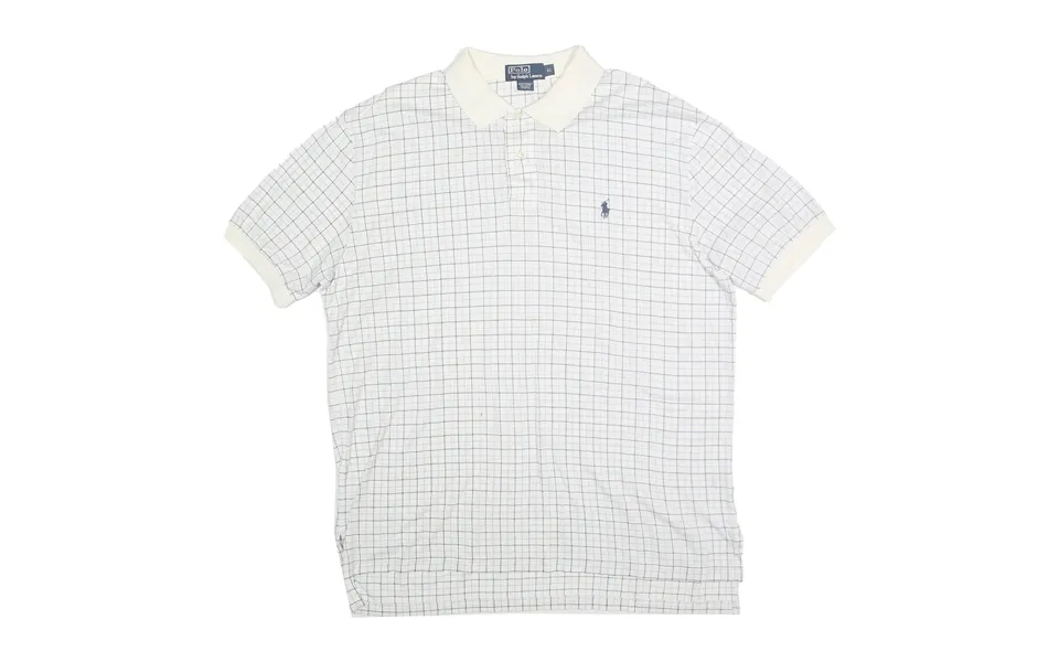 Polo Ralph Lauren Mens White Check Polo Shirt Xl Cotton Casual Classic Fit