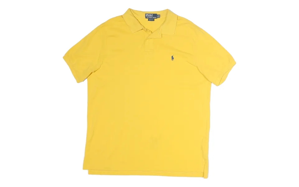 Polo Ralph Lauren Mens Yellow Short Sleeve Plain 2xl Cotton Polo Shirt Slim Fit