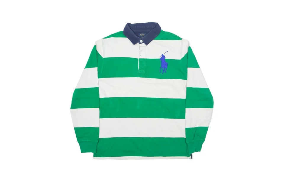 Polo Ralph Lauren Polo Shirt Green Colourblock Long Sleeve Boys Xl