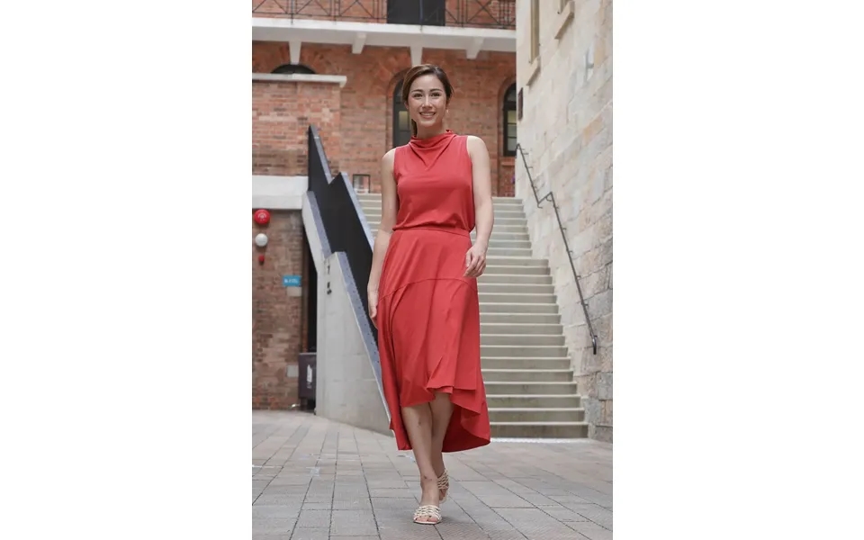 Pull-on Midi Wrap Skirt - Hibiscus Size M