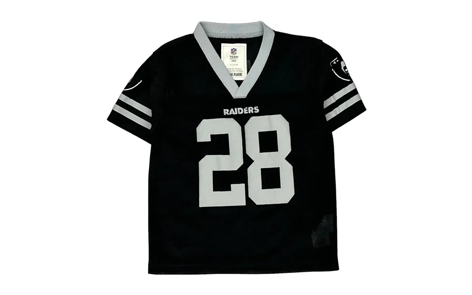 Raiders, Age 4 Nfl Football Jersey - Small Black Polyester
