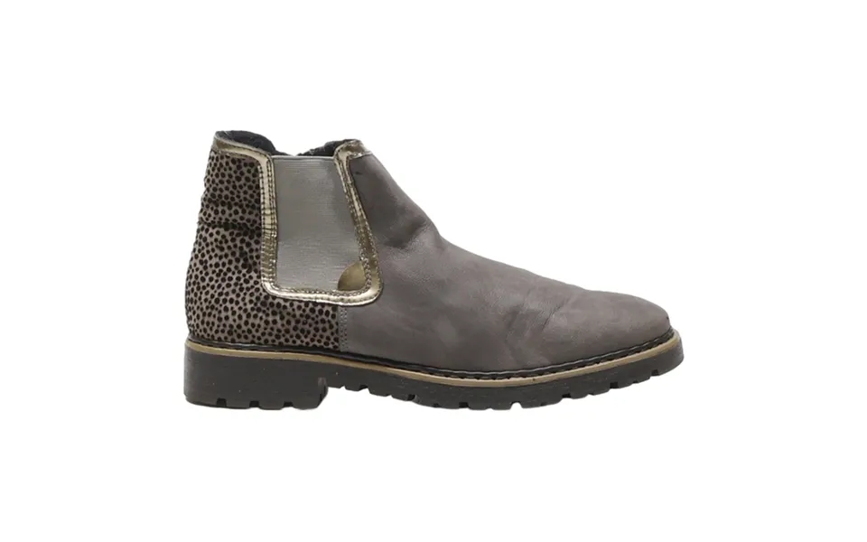 Rieker Ankle Boots Grey Leather Womens Uk 5