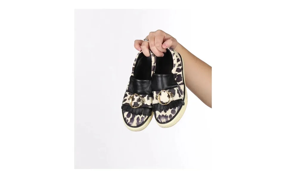 Roberto Cavalli Animal Print Moccasin - Uk 3.5 Black & White Leather