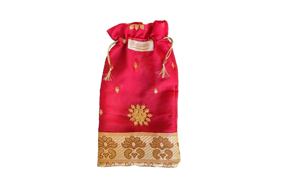 Silk Gift Bag Style Red Drawstring Gift Bag